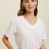 V-Neck top with Rounded Hem