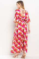 Printed Side Slits Maxi Dress