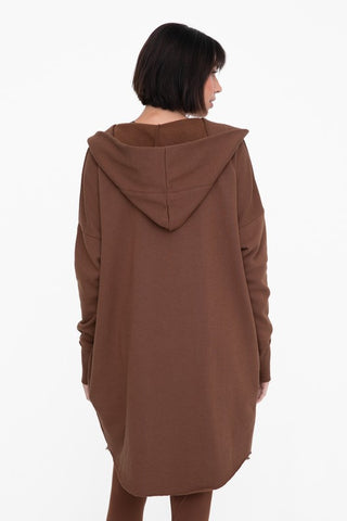Open Front Longline Hoodie Cardigan