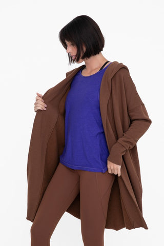 Open Front Longline Hoodie Cardigan