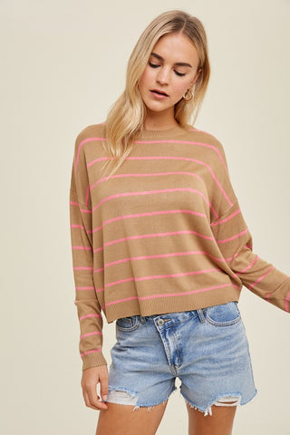Striped Round Neck Light Sweater