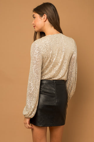Sequin Long Sleeve Bodysuit