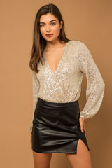 Sequin Long Sleeve Bodysuit