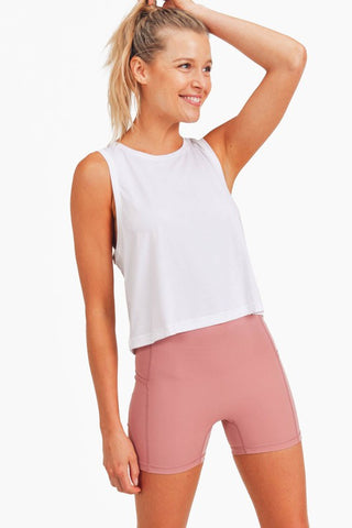 Racerback Flowy Cropped Tank Top