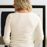 Ruffle Neck and Cuff Long Sleeve Top