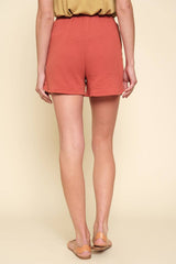 Linen Blend Waist String Short