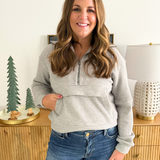 Soft Waffle Textured Half Zip Sweatshirt