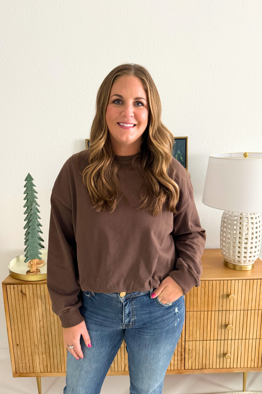 Bubble Hem French Terry Top