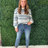 Western Inspired Stripe Knit Pullover