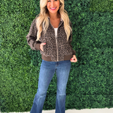 Animal Print Full Zip Hooded Jacket