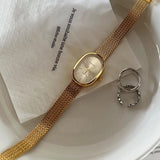 Retro Oval Stainless Steel Watch