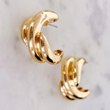 Crossover Chunky Hoop Earrings