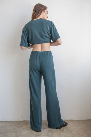 Elastic Waist Wide Leg Pant