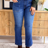 Kelsey High Rise Ankle Flare w/ Front Pockets