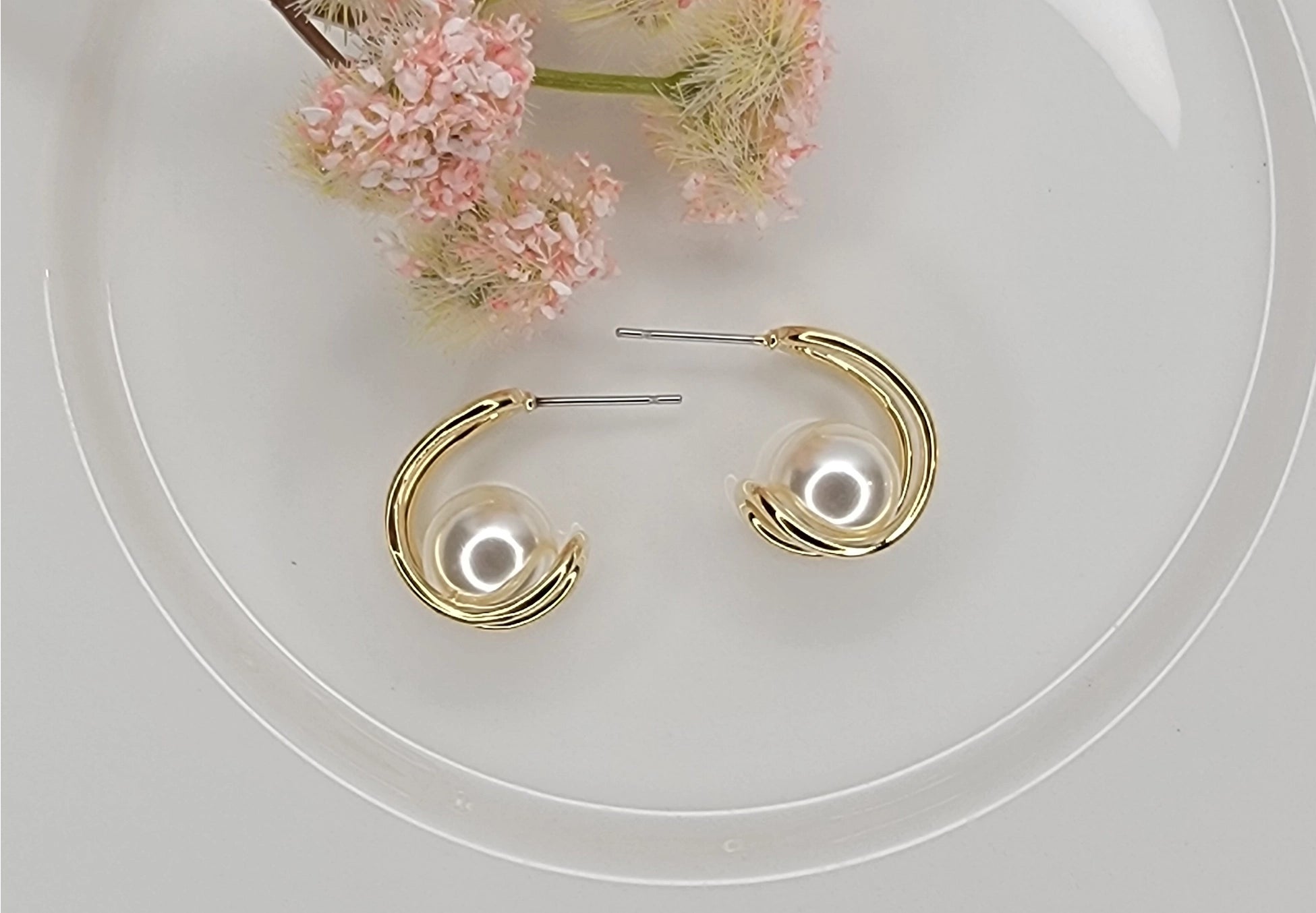 Hoops with Pearl Earrings