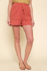 Linen Blend Waist String Short