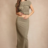 Midi Skirt with Back Slit
