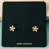 Stainless Steel Flower Stone Earring