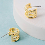 Triple-Row Hoop Earring