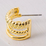 Triple-Row Hoop Earring
