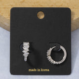 Stainless Steel Stone Hoop Earring