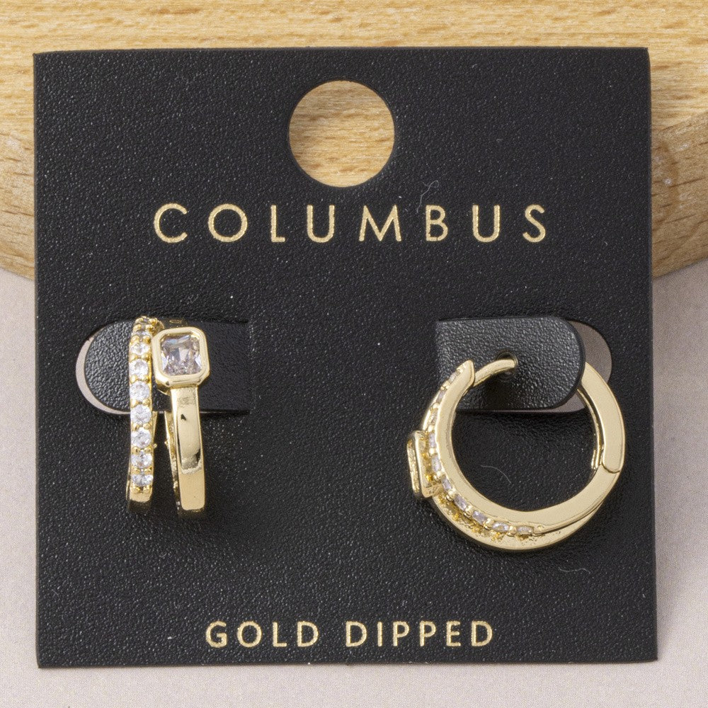 Earring with Clear CZ Accent