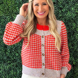 Retro Stripe w/ Contrast Rib Cardigan