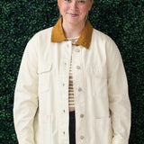 Tan Belt and Collar Button Jacket