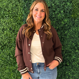 Button Front Bomber Jacket