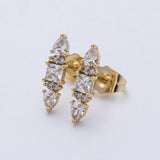 Baguette Teardrop Studs