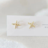 14K Gold Plated Dainty Stud Earrings