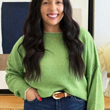 Roll-Edge Oversized Sweater