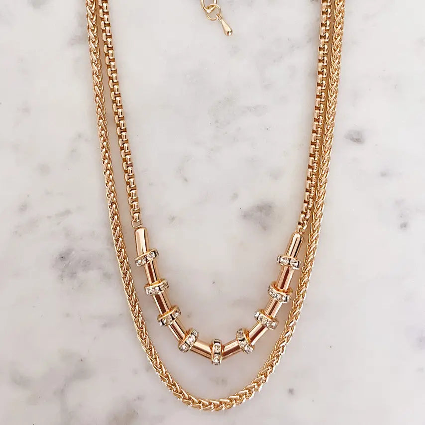 Double Layer Link & Chain Necklace