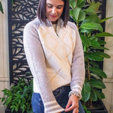 Diamond Braid Stitch Sweater Jacket