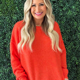 Roll-Edge Oversized Sweater