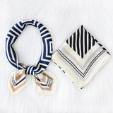 Striped Satin Square Scarf