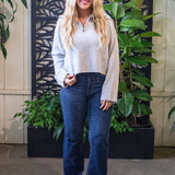 Half Zip High Neck Sweater