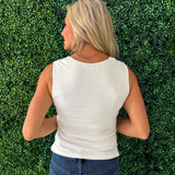 Sleeveless Built in Bra Knit Top