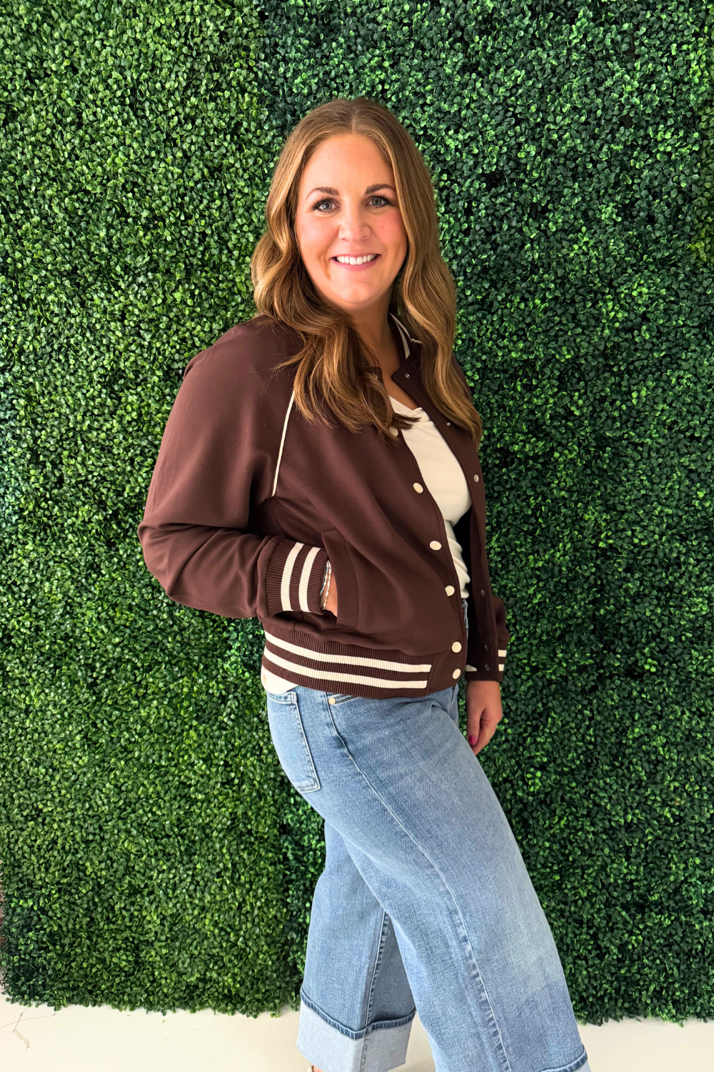 Button Front Bomber Jacket