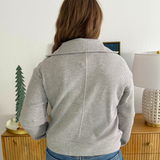 Soft Waffle Textured Half Zip Sweatshirt