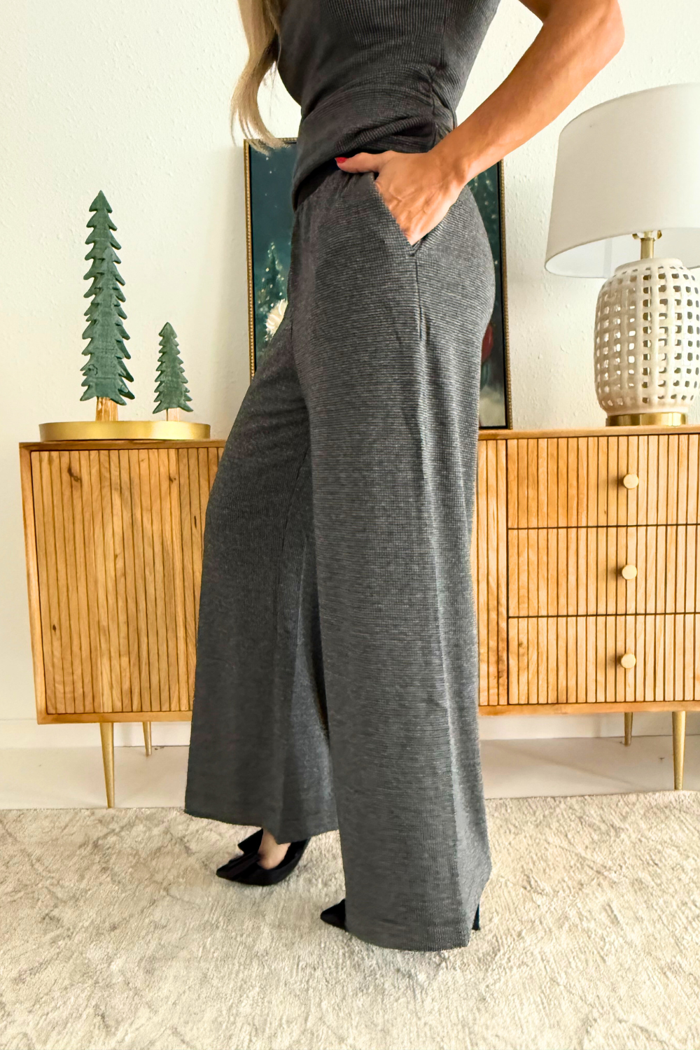 Mini Dogtooth Elastic Waist Trousers - The 308 Boutique