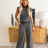 Mini Dogtooth Side Ruched Top