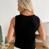 Sleeveless Built in Bra Knit Top