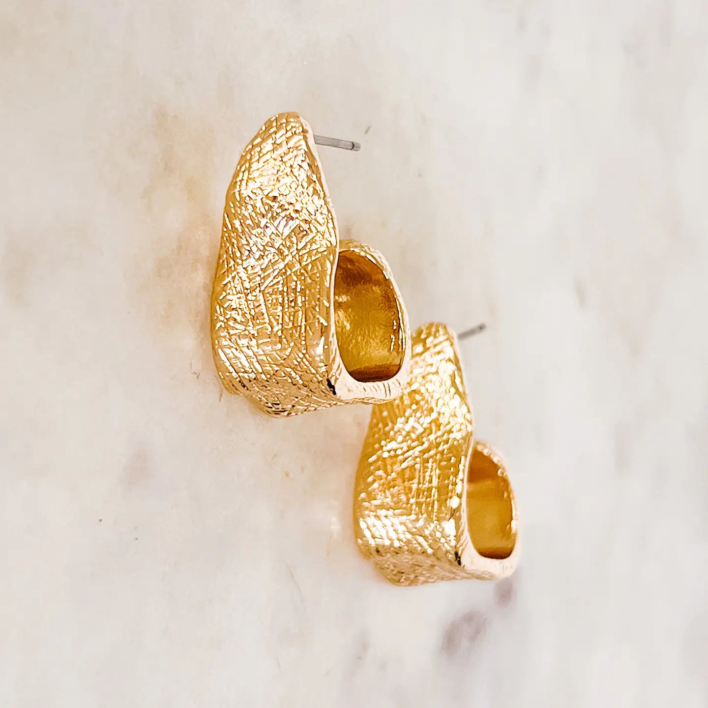 1" Chunky Metal Hoop Earrings