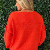 Roll-Edge Oversized Sweater