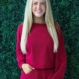 Terry Boatneck Dolman Sleeve Top