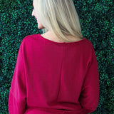 Terry Boatneck Dolman Sleeve Top