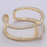 Mimimalist Double Band Baguette Ring