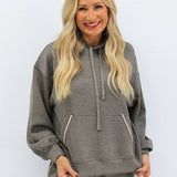 Modal Contrast Piping Hoodie