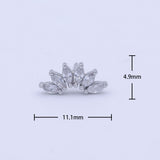 Filled Dainty Marquise Cluster Dainty Stud Earrings